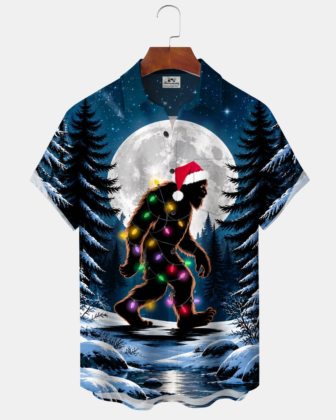 Alohadaddy® Holiday Christmas Orangutan Jungle Santa Hat Light Print Men&