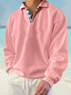 Alohadaddy Men's Plaid Stitching Lapel Long Sleeve Sweatshirt