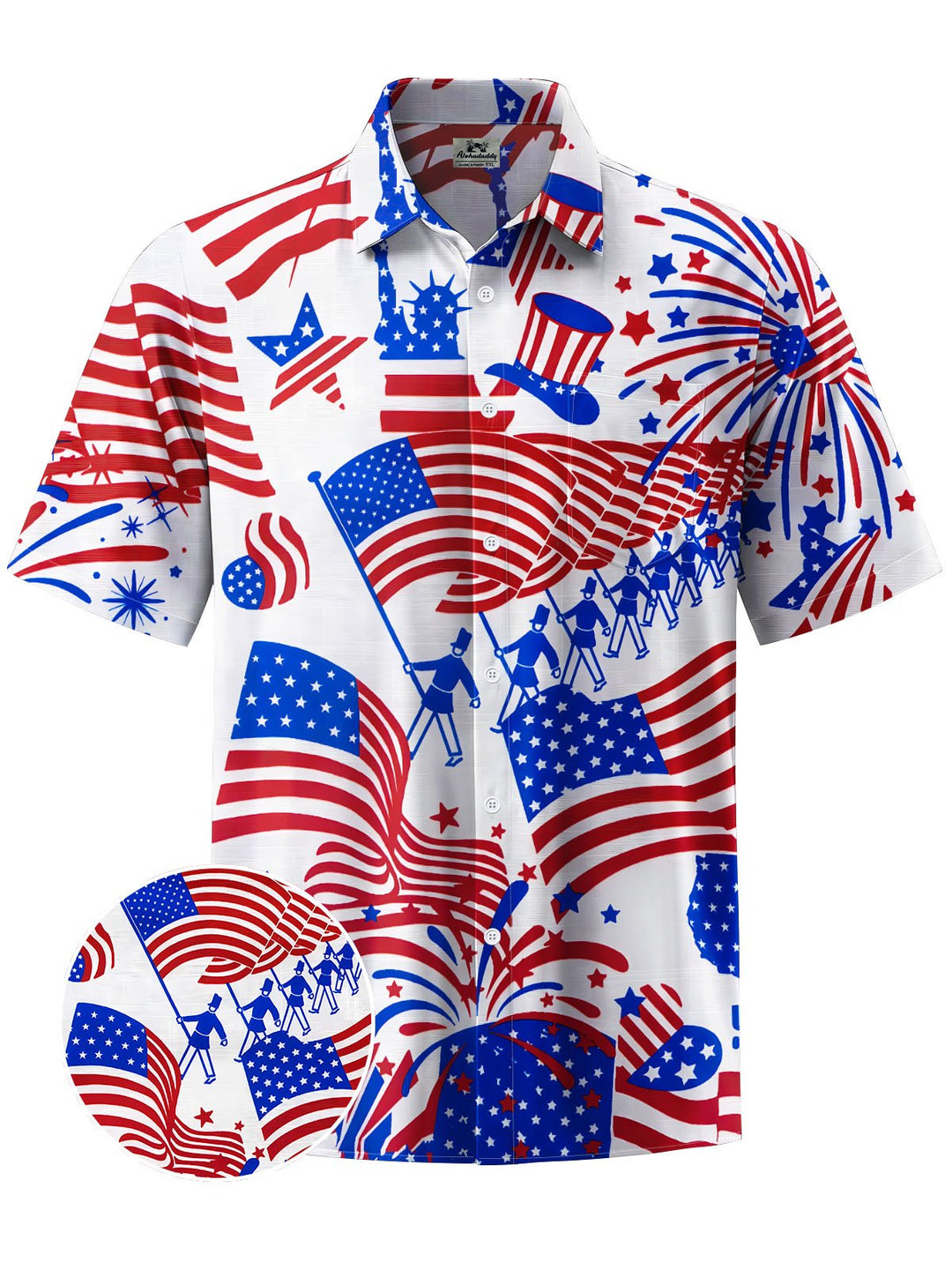 Alohadaddy® Casual American Flag Day Flag Printed Moisture Wicking Men&