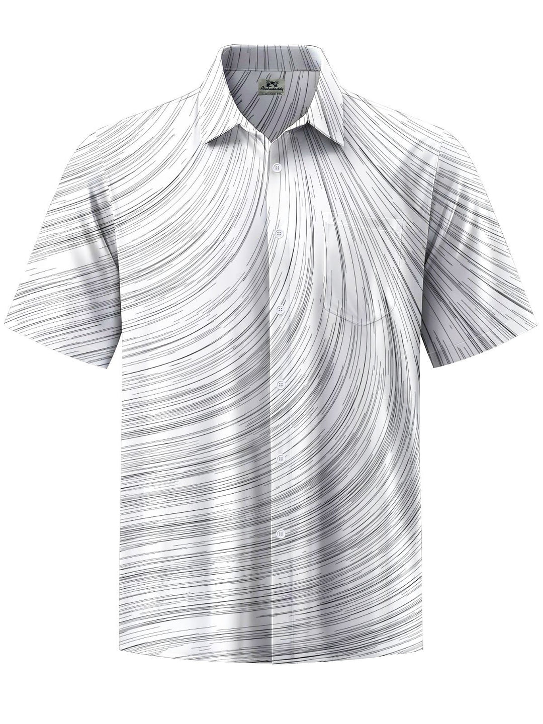 Alohadaddy® Casual Stripe Printed Chest Pocket Men&