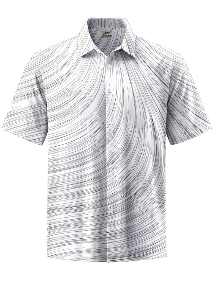 Alohadaddy® Casual Stripe Printed Chest Pocket Men&