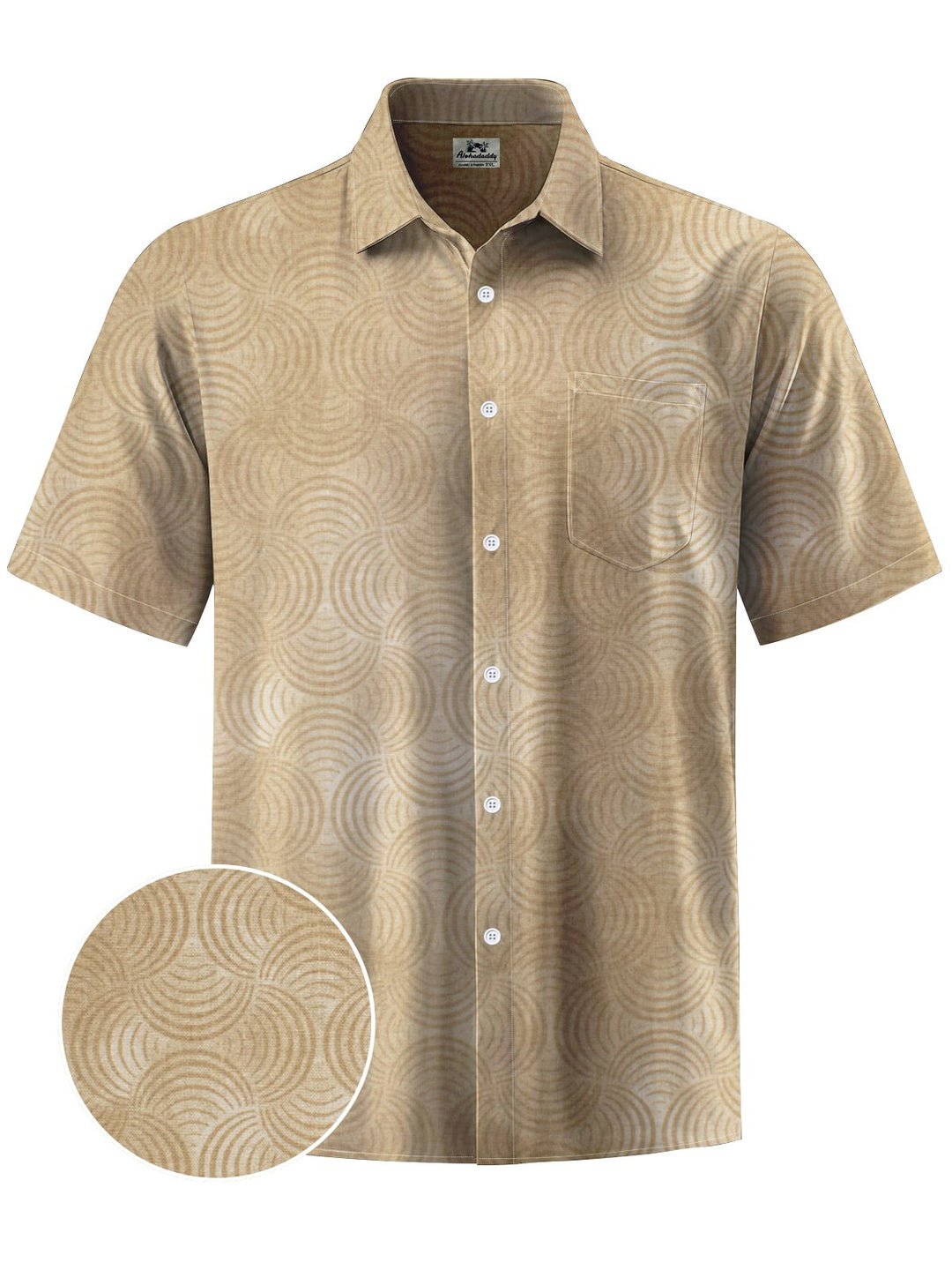 Alohadaddy® Retro Geometric Art Print Chest Pocket Men&