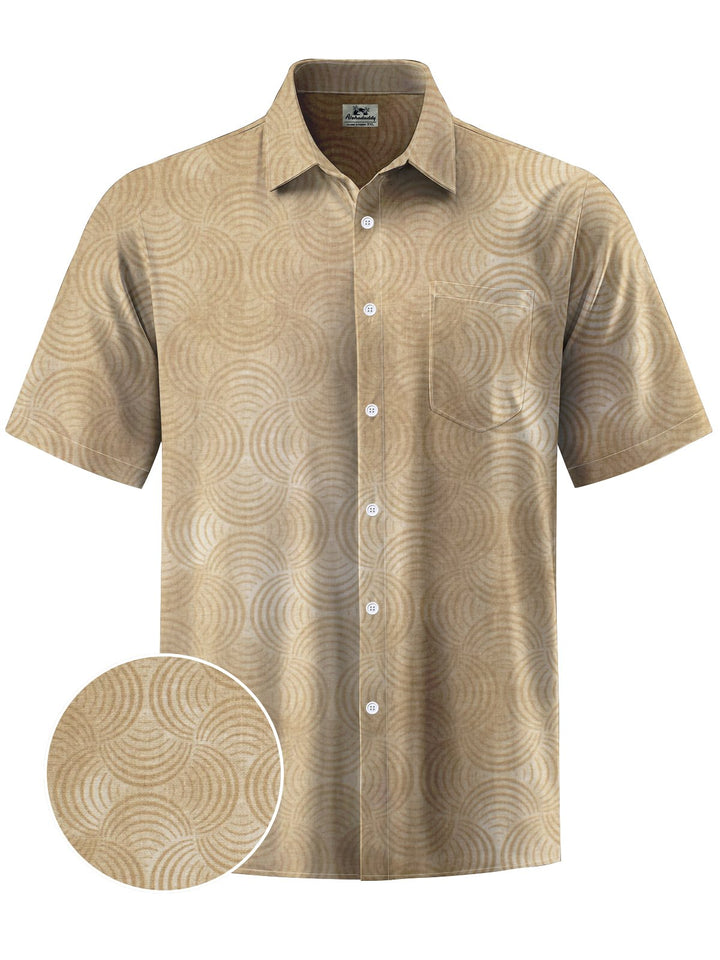Alohadaddy® Retro Geometric Art Print Chest Pocket Men&