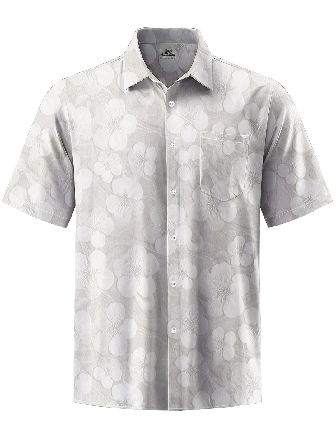 Alohadaddy® Casual Floral Art Print Chest Pocket Men&