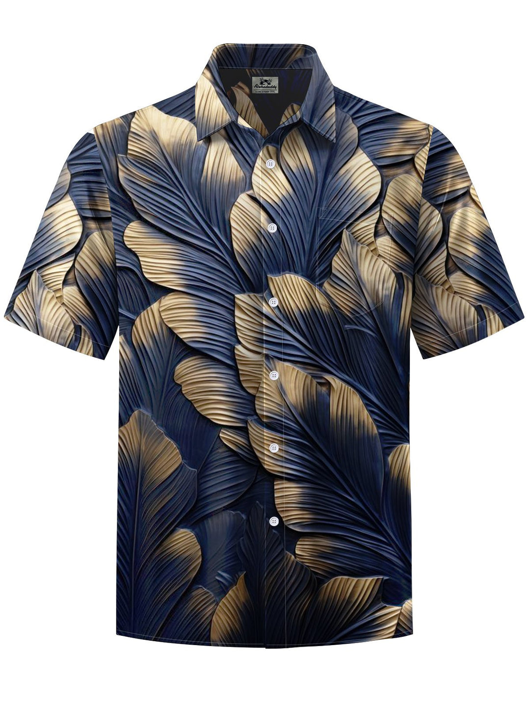 Alohadaddy® Vintage Leaves Art Print Moisture Wicking Mens Short Sleeve Shirt Big &amp; Tall