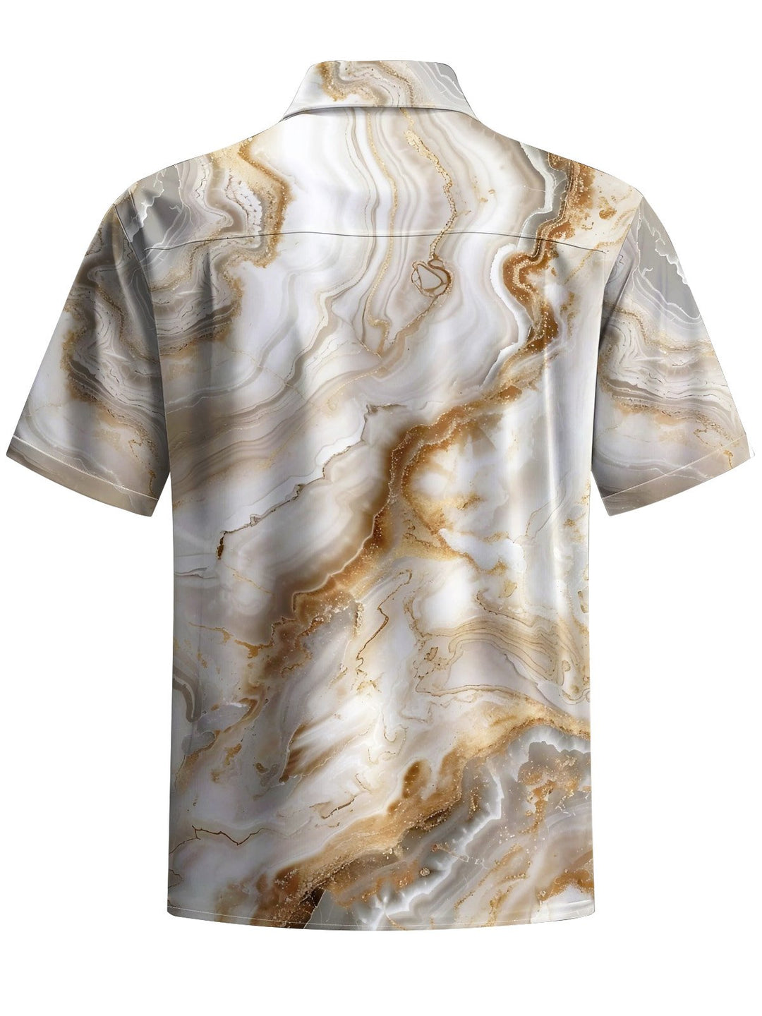 Alohadaddy® Casual Marble Art Print Chest Pocket Mens Short Sleeve Shirt Big &amp; Tall
