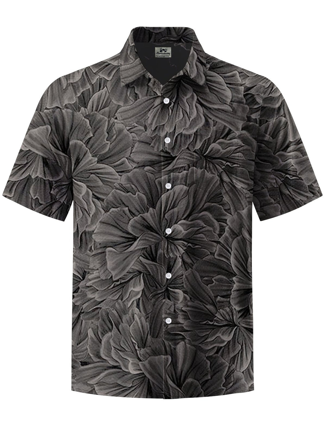 Alohadaddy® Vintage Floral Art Print Chest Pocket Moisture-Wicking Men&