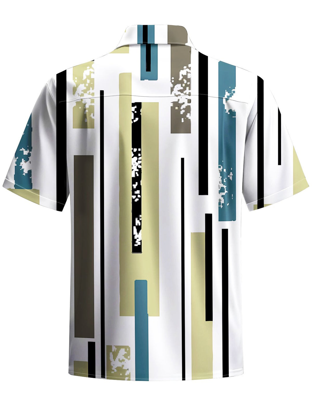 Alohadaddy® Casual Stripe Art Print Chest Pocket Men&