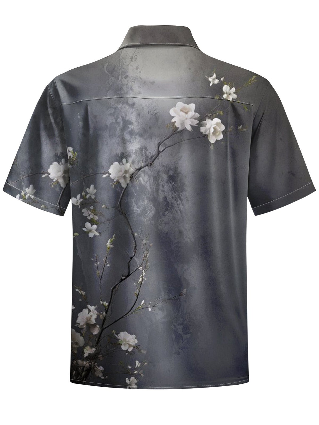Alohadaddy® Vintage Floral Art Print Chest Pocket Stretch Men&