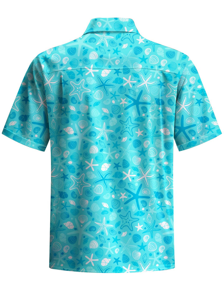 Alohadaddy® Hawaiian Shell Art Print Pocket Stretch Men&