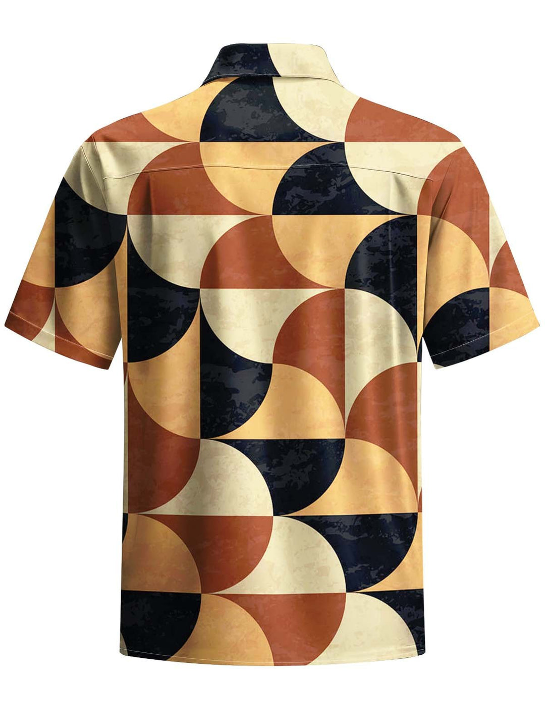Alohadaddy® Casual Geometric Art Print Chest Pocket Men&