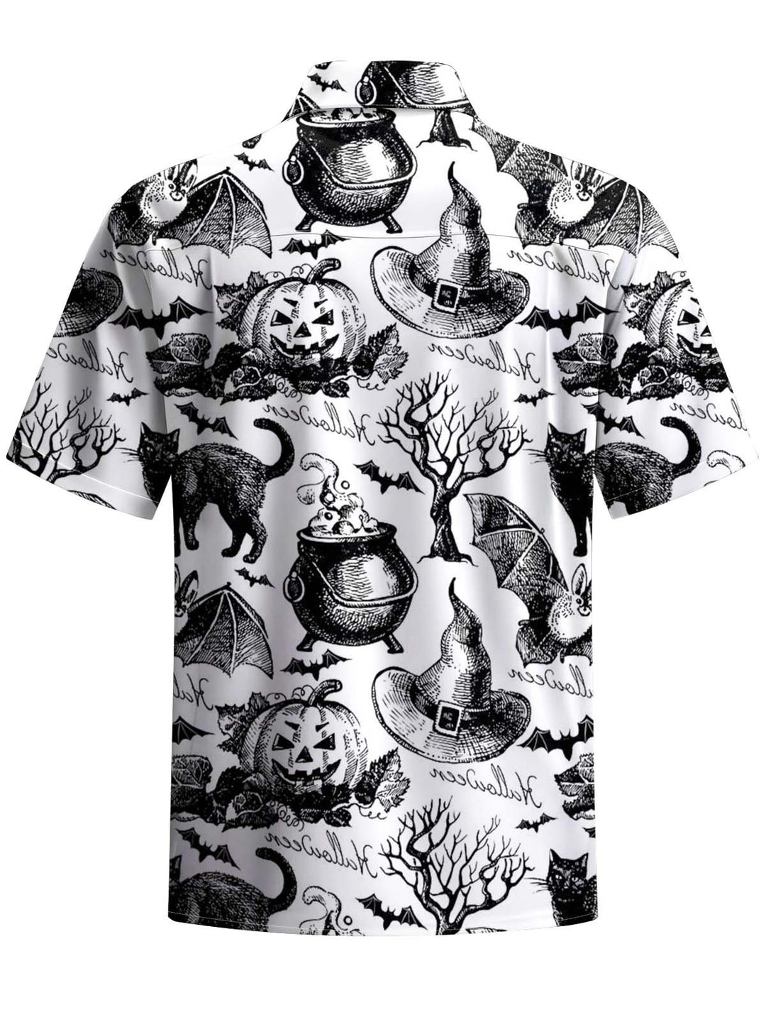 Alohadaddy® Halloween Pumpkin Art Print Chest Pocket Stretch Men&