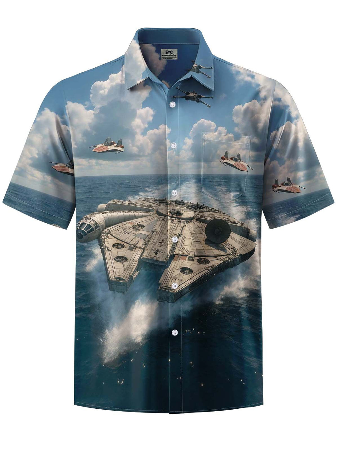 Alohadaddy® Casual Spaceship Fighter Print Art Pocket Stretch Men&