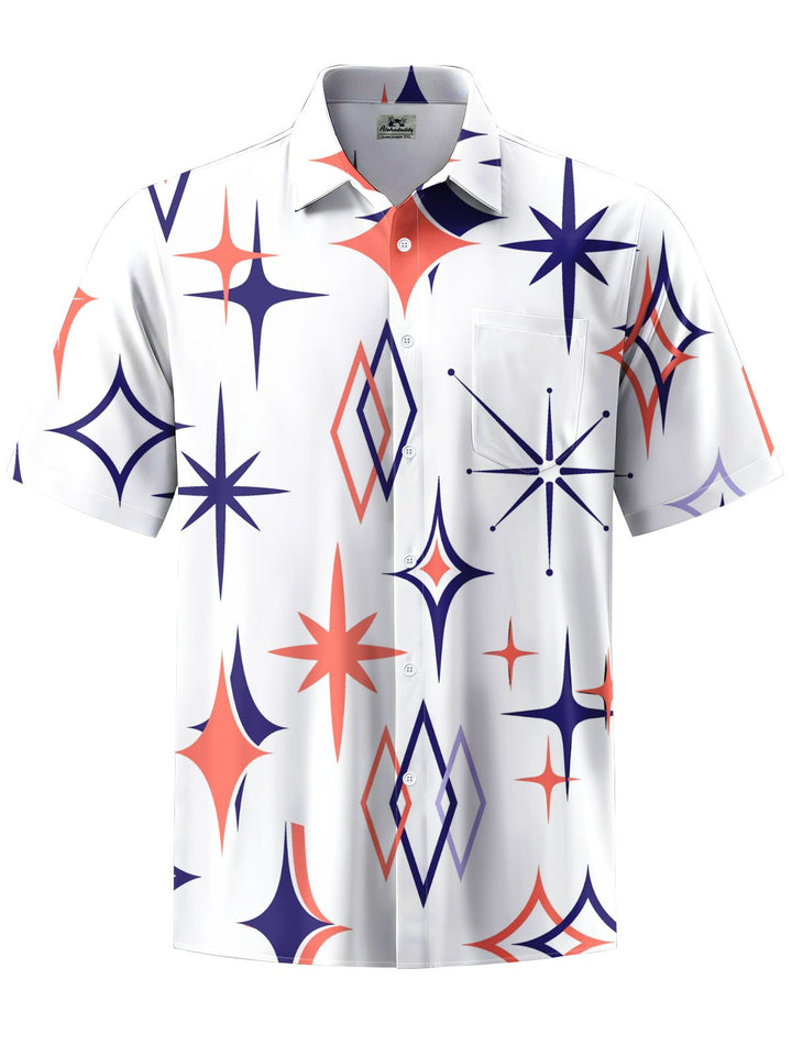 Alohadaddy® Casual Geometric Art Print Stretch Pocket Men&