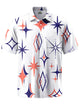 Alohadaddy® Casual Geometric Art Print Stretch Pocket Men's Short Sleeve Shirt Big & Tall