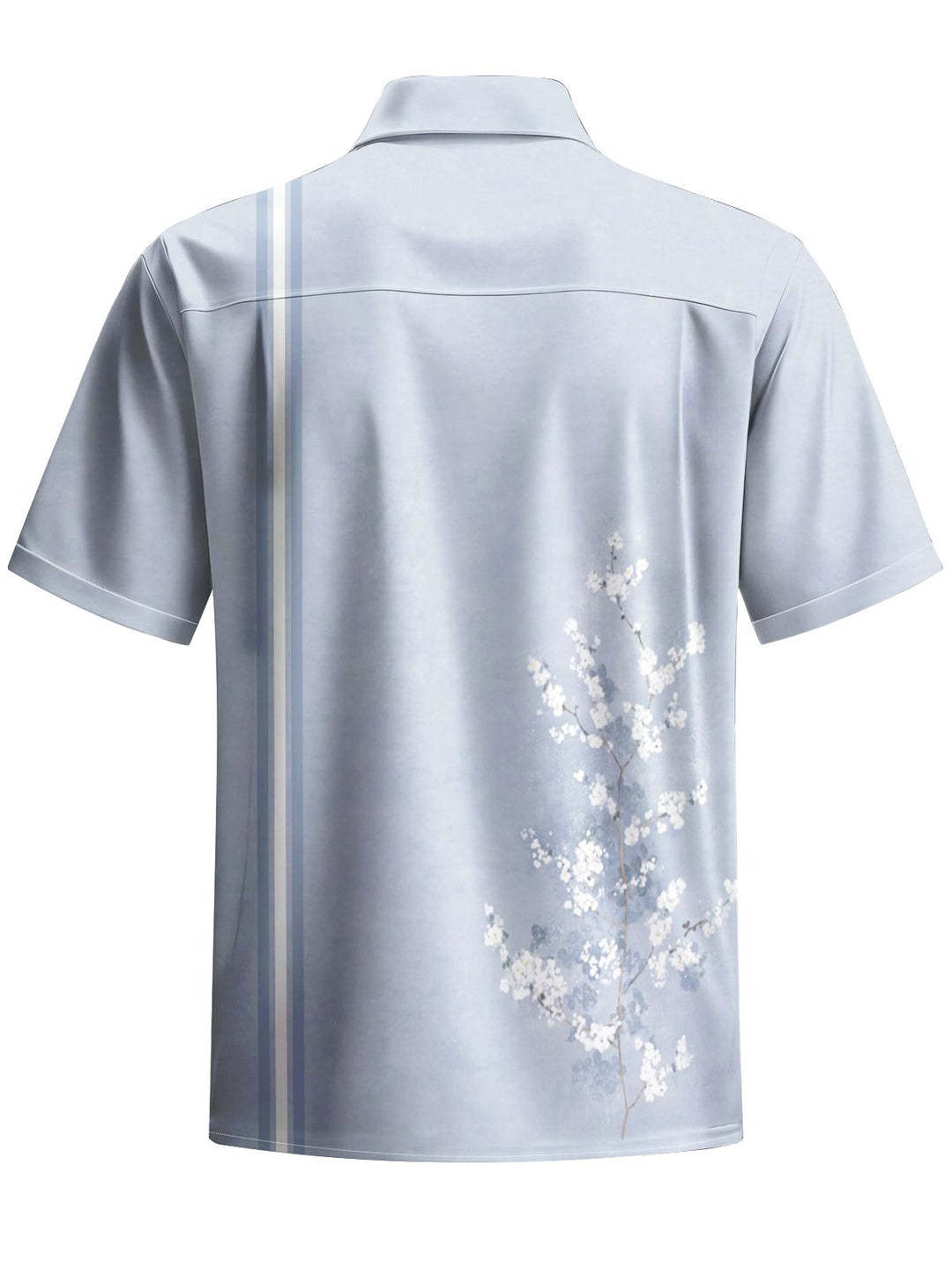 Alohadaddy® Casual Stripe Flower Print Art Elastic Pocket Button Men&