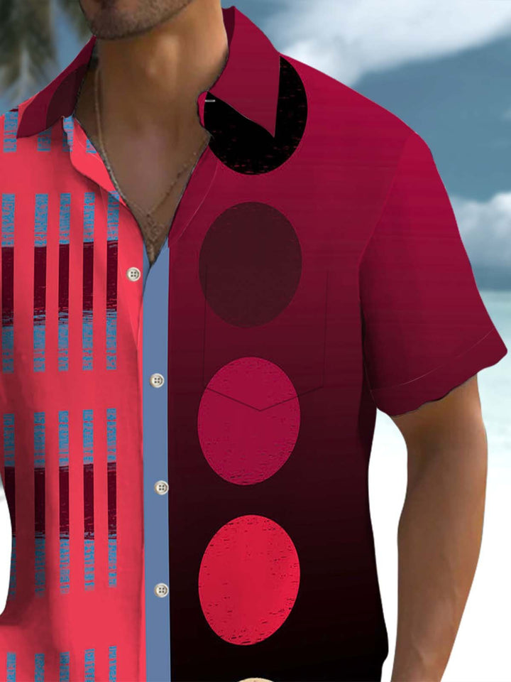 Alohadaddy® Retro Stripe Geometric Print Pocket Stretch Men&
