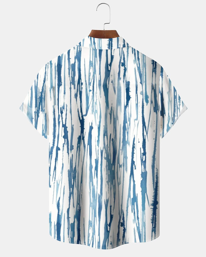 Alohadaddy® Casual Stripe Print Button Pocket Stretch Men&