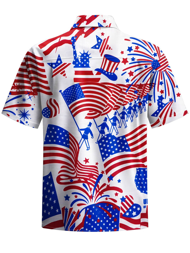 Alohadaddy® Casual American Flag Day Flag Printed Moisture Wicking Men&