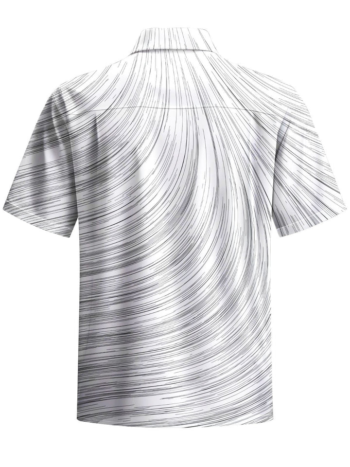 Alohadaddy® Casual Stripe Printed Chest Pocket Men&