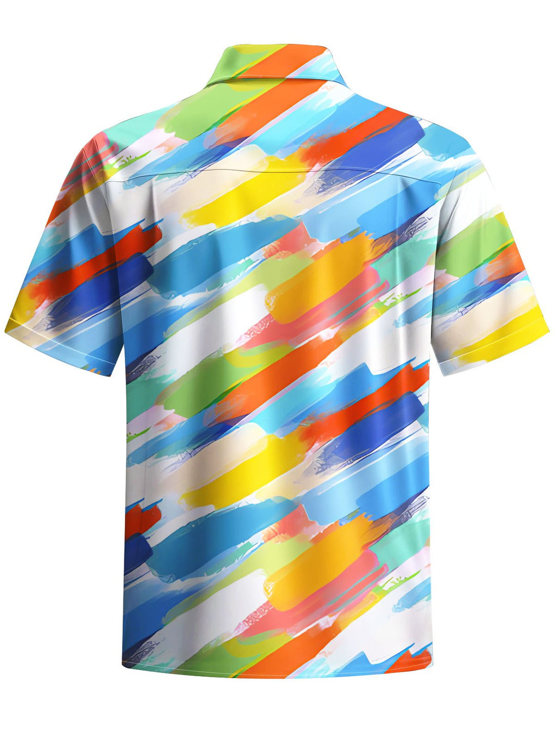 Alohadaddy® Casual Abstract Graffiti Print Art Chest Pocket Men Short Sleeve Shirt Big &amp; Tall