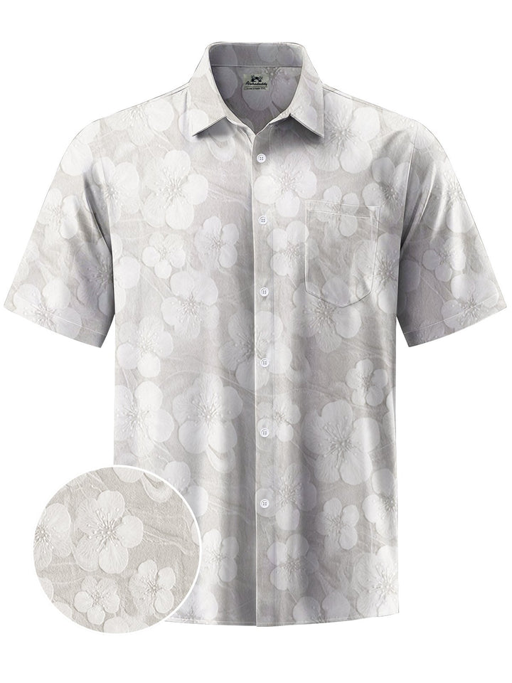 Alohadaddy® Casual Floral Art Print Chest Pocket Men&
