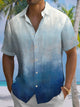 Alohadaddy® Casual Gradient Art Print Chest Pocket Mens Short Sleeve Shirts Big & Tall