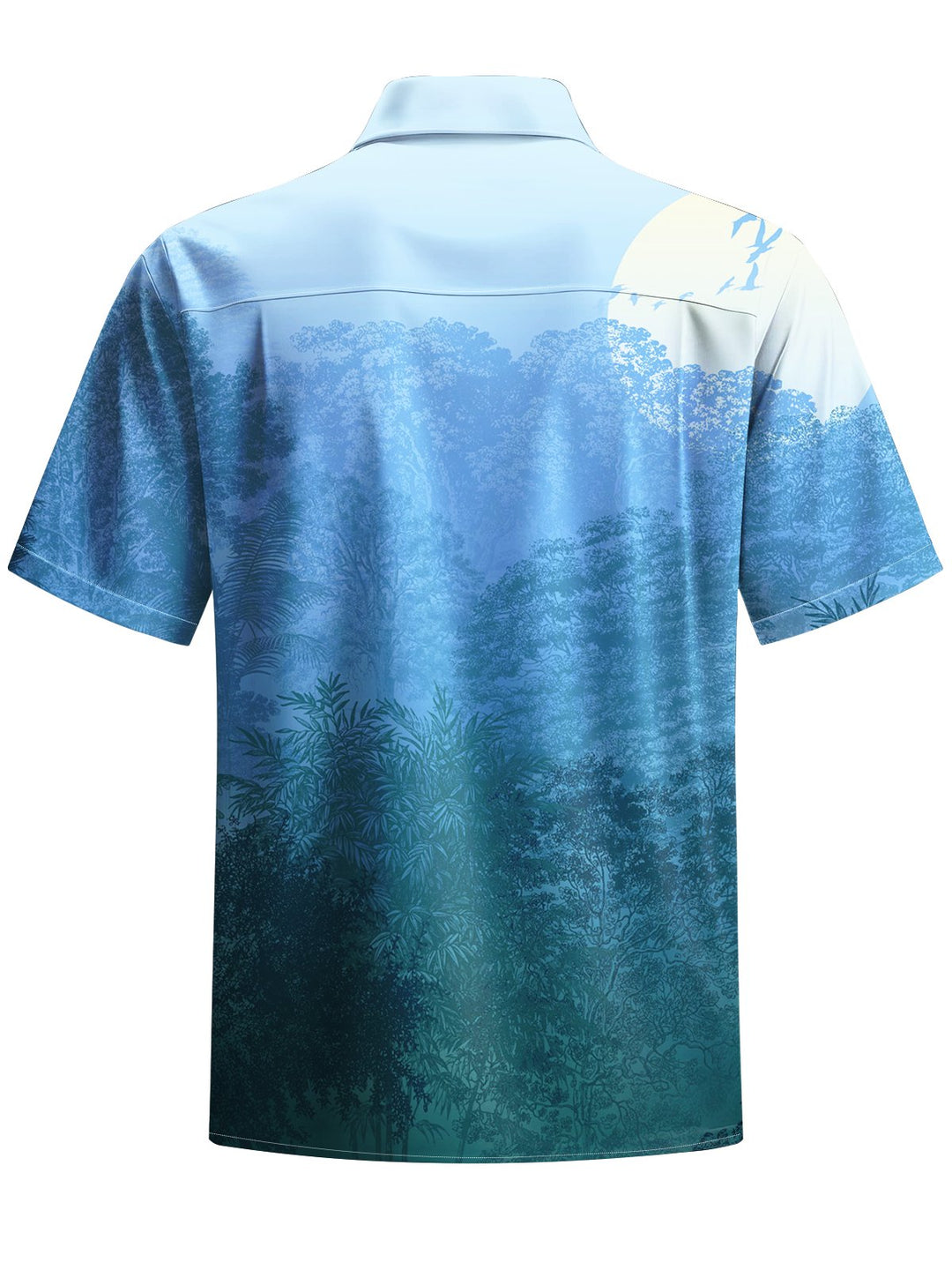 Alohadaddy® Hawaii Tree Gradient Art Print Chest Pocket Mens Short Sleeve Shirt Big &amp; Tall