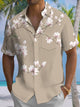 Alohadaddy® Men's Casual Floral Art Print Moisture-Wicking Chest Pocket Short Sleeve Shirt Big & Tall