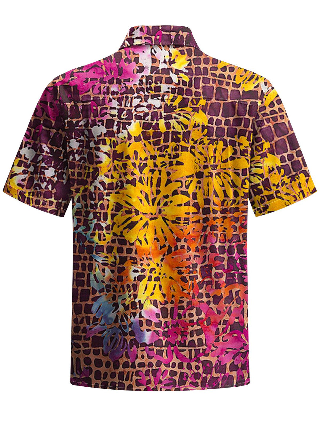 Alohadaddy® Casual Floral Geometric Art Print Chest Pocket Men&