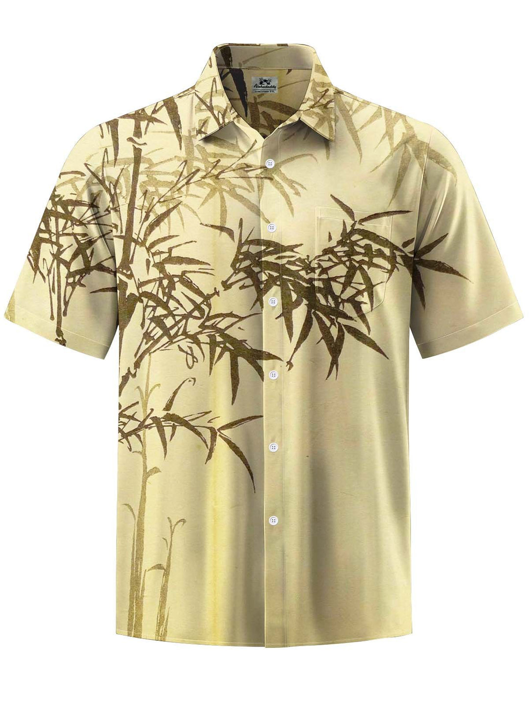 Alohadaddy® Vintage Bamboo Art Print Chest Pocket Men&