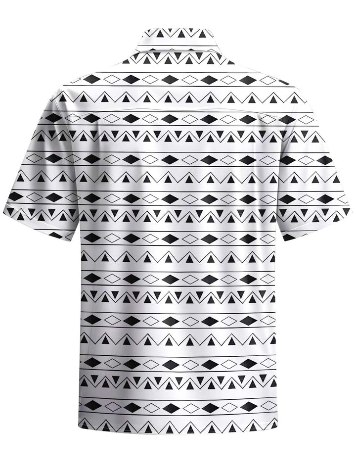Alohadaddy® Casual Striped Geometric Art Print Pocket Stretch Men&