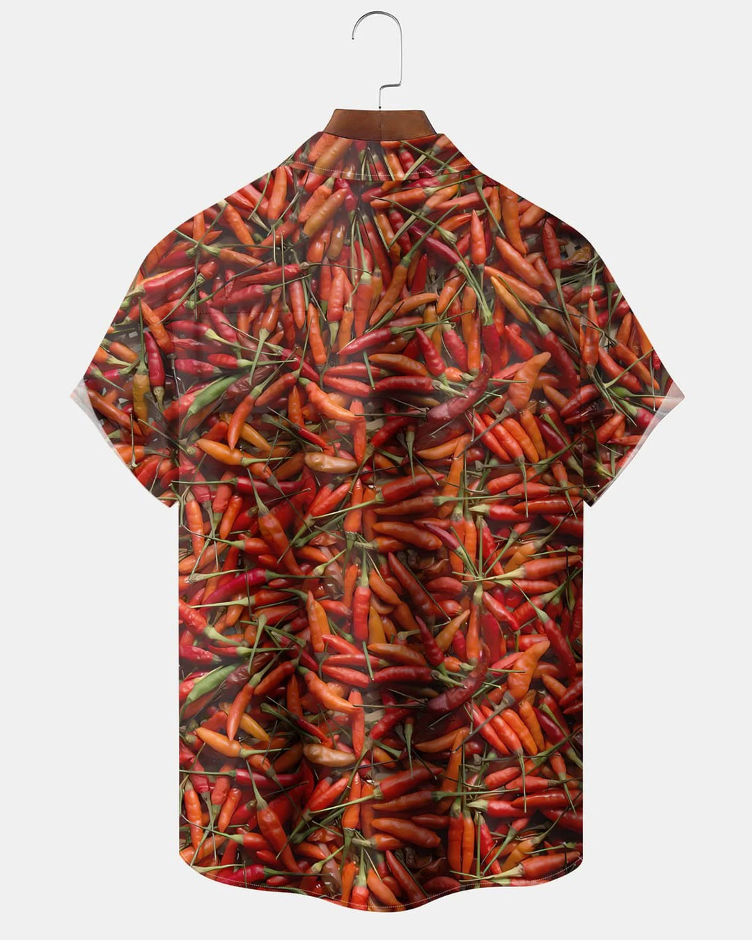 Alohadaddy® Casual Chili Pepper Art Print Pocket Elastic Button Men&