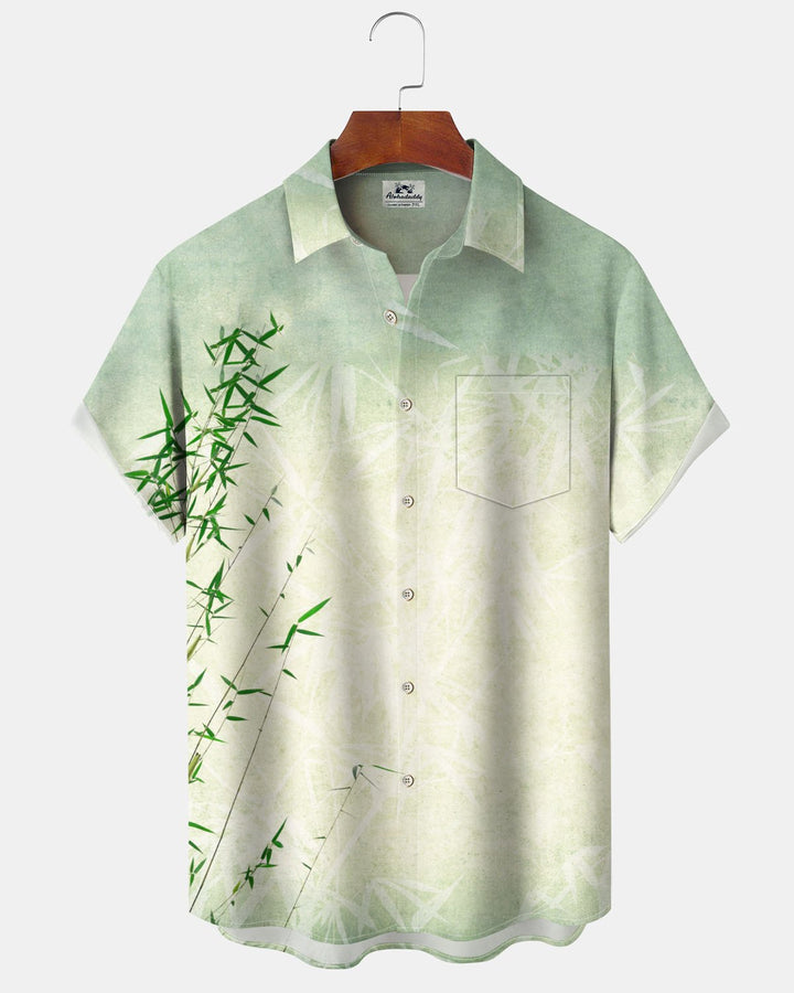 Alohadaddy® Hawaiian Bamboo Gradient Print Art Button Cardigan with Pockets Men&