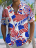 Alohadaddy® Casual American Flag Day Flag Printed Moisture Wicking Men's Short Sleeve Shirt Big & Tall