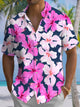 Alohadaddy® Hawaiian Hibiscus Print Chest Pocket Mens Short Sleeve Shirt Big & Tall