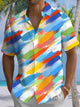 Alohadaddy® Casual Abstract Graffiti Print Art Chest Pocket Men Short Sleeve Shirt Big & Tall