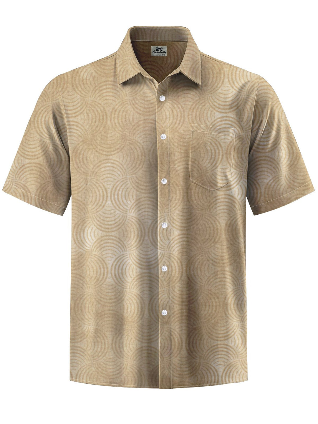 Alohadaddy® Retro Geometric Art Print Chest Pocket Men&