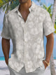 Alohadaddy® Casual Floral Art Print Chest Pocket Men's Short Sleeve Shirt Big & Tall