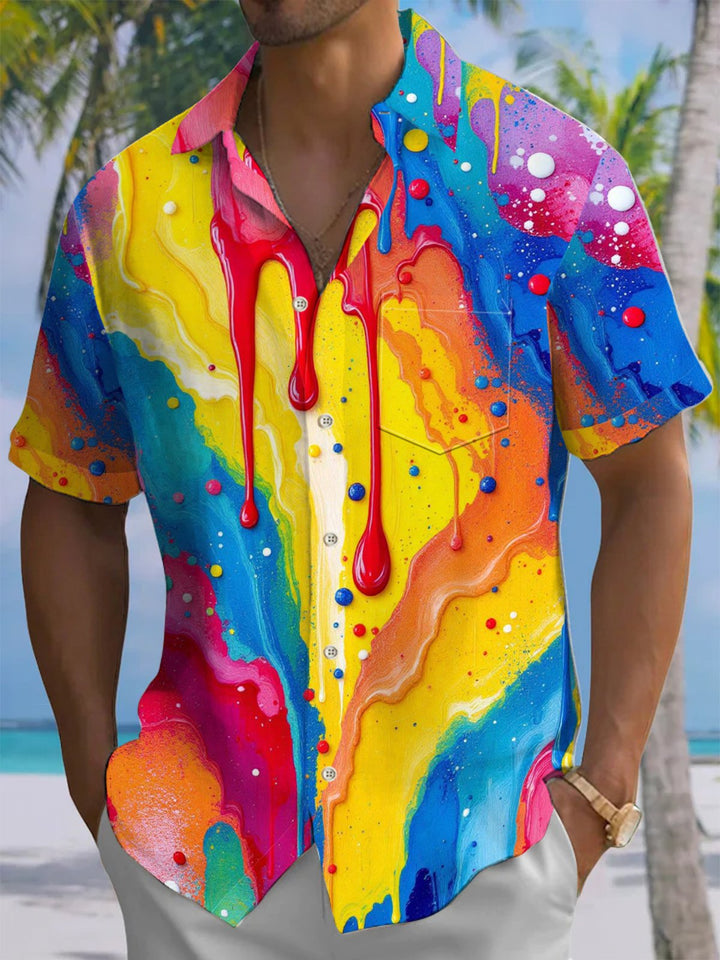 Alohadaddy® Casual Acrylic Abstract Gradient Art Print Men&