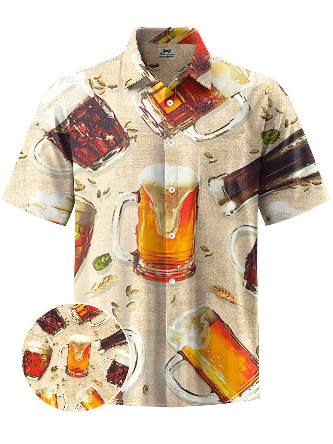 Alohadaddy® Vintage Beer Art Print Moisture Wicking Men&