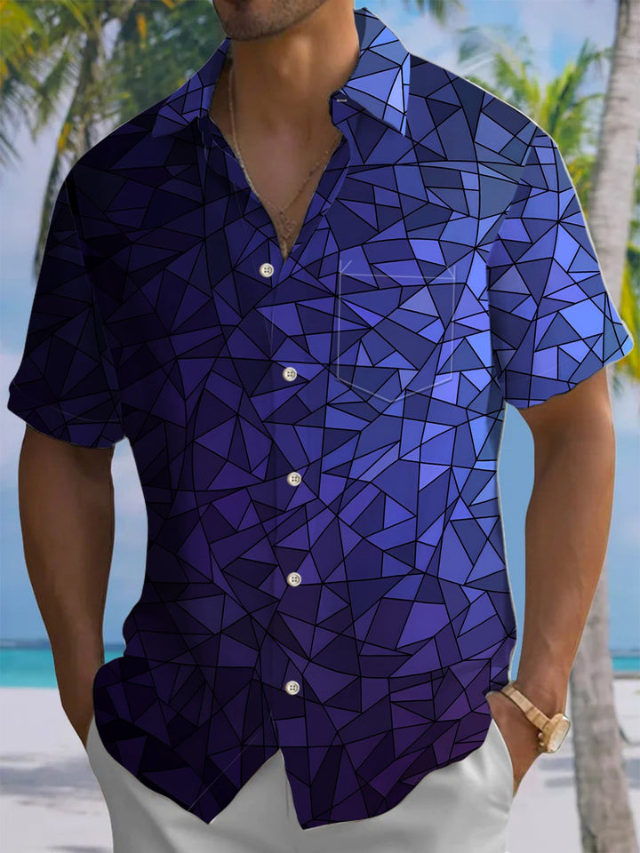 Alohadaddy® Casual Geometric Gradient Print Art Men&