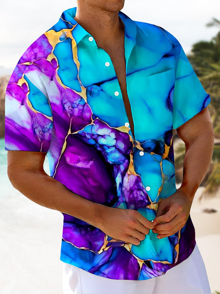 Alohadaddy® Casual Abstract Print Art Moisture Wicking Men&