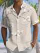 Alohadaddy® Men's Casual Floral Art Print Moisture-Wicking Chest Pocket Short Sleeve Shirt Big & Tall