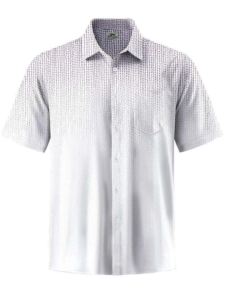 Alohadaddy® Casual Stripe Ombre Art Print Chest Pocket Men&