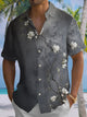 Alohadaddy® Vintage Floral Art Print Chest Pocket Stretch Men's Short Sleeve Shirt Big & Tall