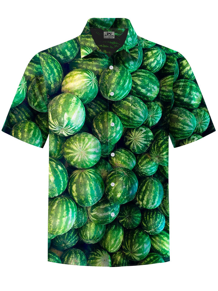 Alohadaddy® Hawaiian Watermelon Art Print Chest Pocket Men&