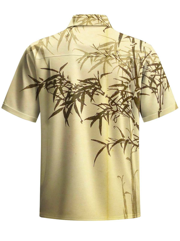 Alohadaddy® Vintage Bamboo Art Print Chest Pocket Men&
