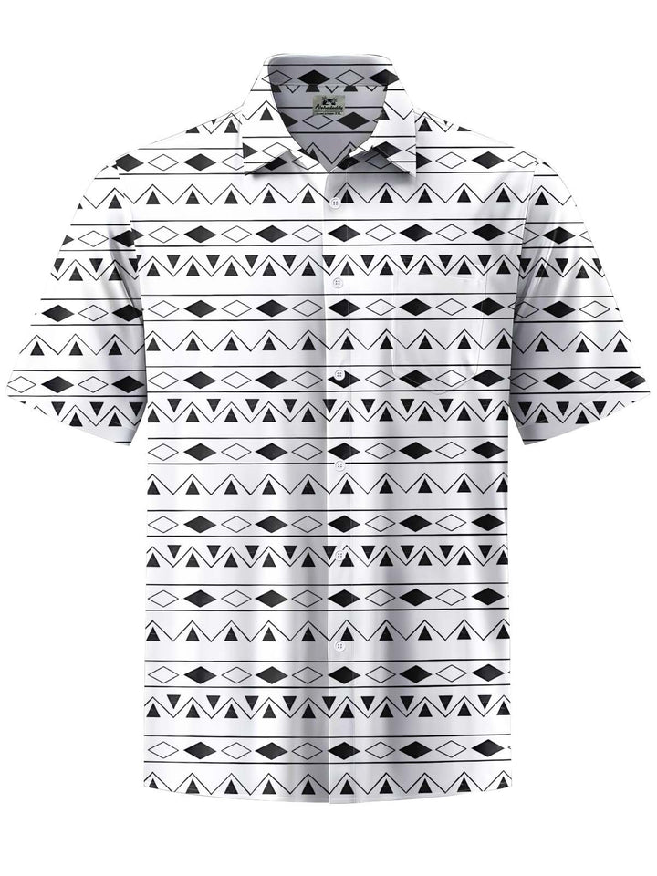 Alohadaddy® Casual Striped Geometric Art Print Pocket Stretch Men&
