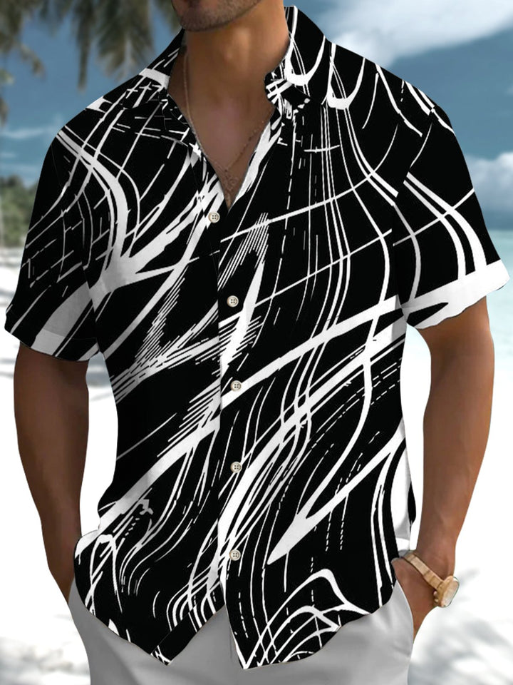 Alohadaddy® Casual Stripe Abstract Print Men&
